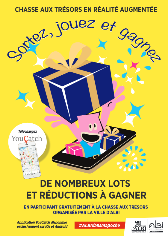 ville_albi's tweet photo. La chasse aux trésors en réalité augmentée est renouvelée pour le #TourdeFrance !
Téléchargez l'appli #YouCatch pour pouvoir participer ! https://t.co/Q6K06jxVJJ