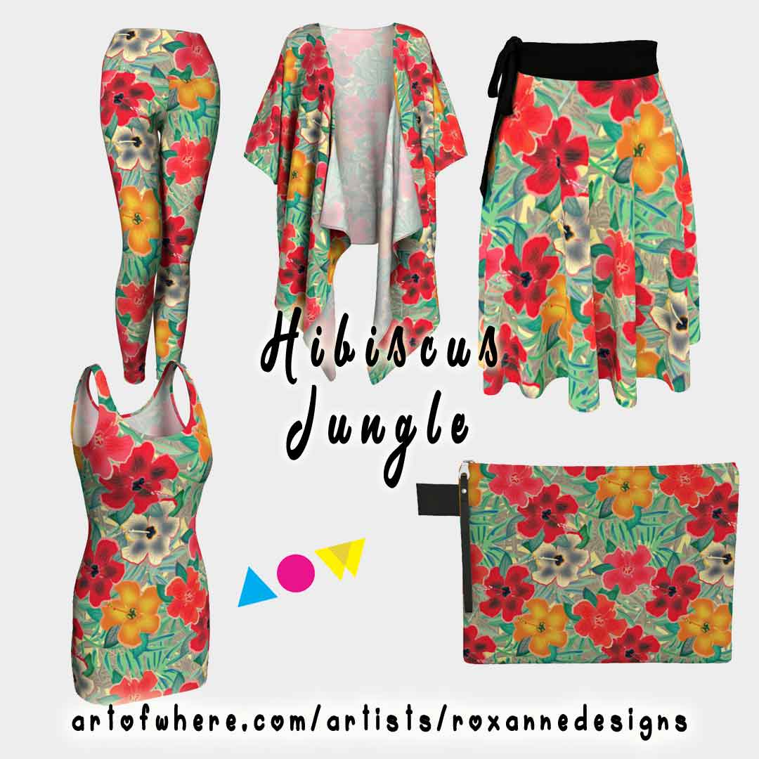 Twistedroxy's tweet photo. My latest design in my #ArtOfWhere shop Hibiscus Jungle! #pattern #floral #Hibiscus #clothing #fashion #exercise #accessories #bags #TangledbrewDesigns #RoxanneG #AOW https://t.co/p22sT2HFSn https://t.co/bFoovOqMpn