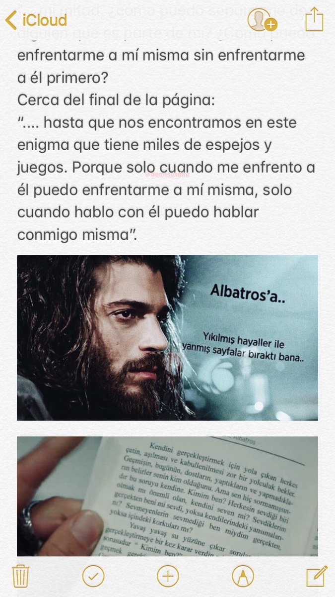 rbkctt's tweet photo. He encontrado esto del instagram de @demetoxdmr y me ha parecido muy interesante

1° fragmento del libro de Sanem que aparece en el capítulo 40
#Erkencikus https://t.co/RzSZJ7YJmq