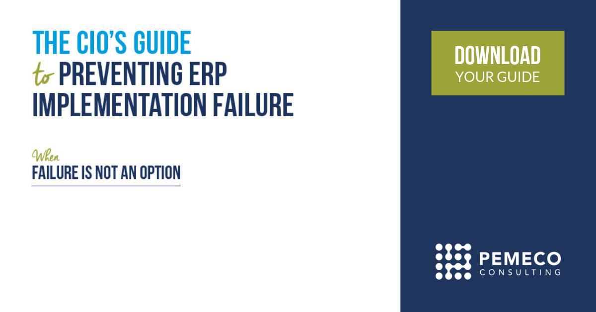 Pemeco's tweet image. The CIO’s Guide to Preventing ERP Implementation Failure distills best practices from Pemeco’s 700-plus successful implementations into actionable insights. 
Download your guide now:  pemeco.com/cios-guide-pre…

#GovernanceStructure #ManageChange #implementationmethodology