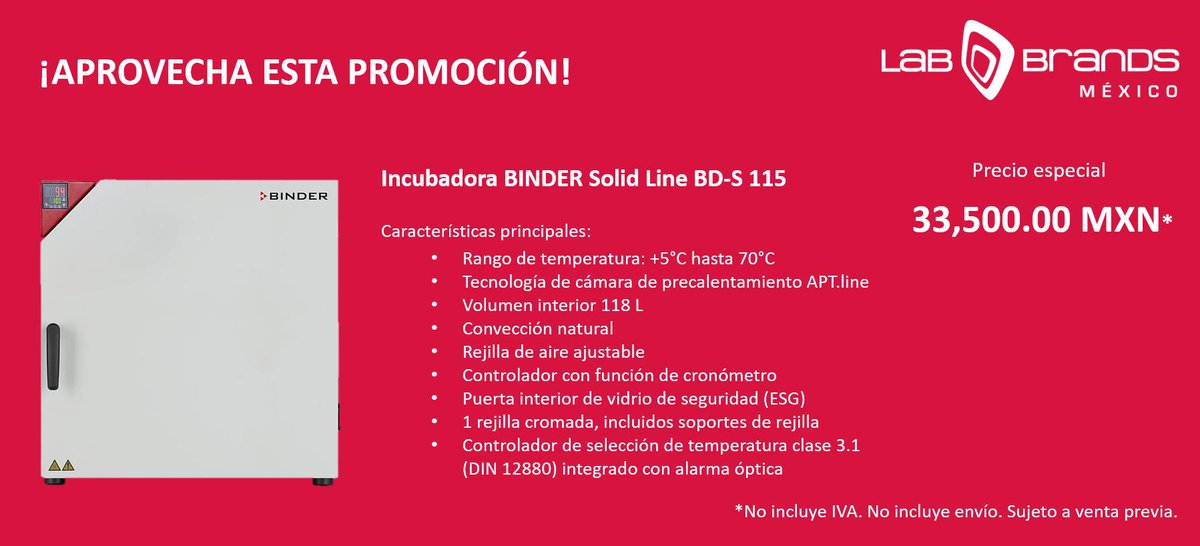 LabBrands's tweet photo. Promociones del mes: #Incubadora #BINDER BD-S 115 a precio especial. Consulta las especificaciones de este equipo dando clic aquí: https://t.co/Uyad1g5UcM https://t.co/wy2WdEx27V
