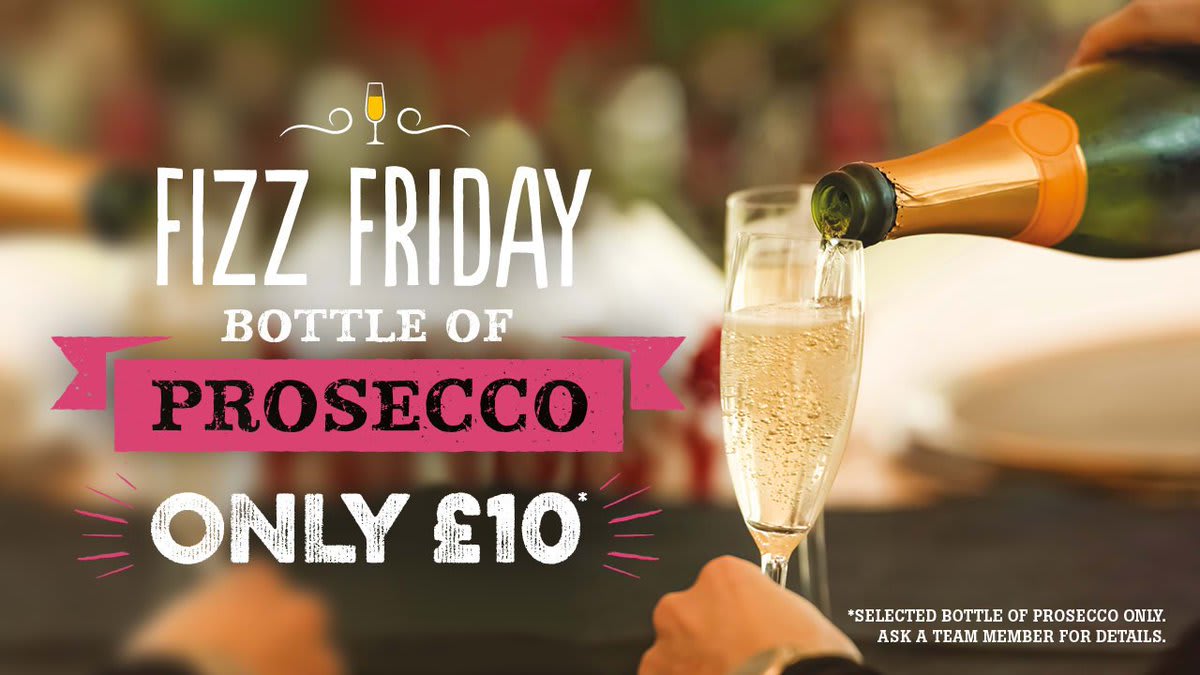 Harvester_CBay's tweet photo. 🍾 #FIZZFRIDAY 🥂 Come join us and get the weekend started with a bottle of prosecco for only £10!!!  😱🙌👍Share the love and get your friends in on the action And get the party going with a POP🍾 https://t.co/bUeONrxIB9