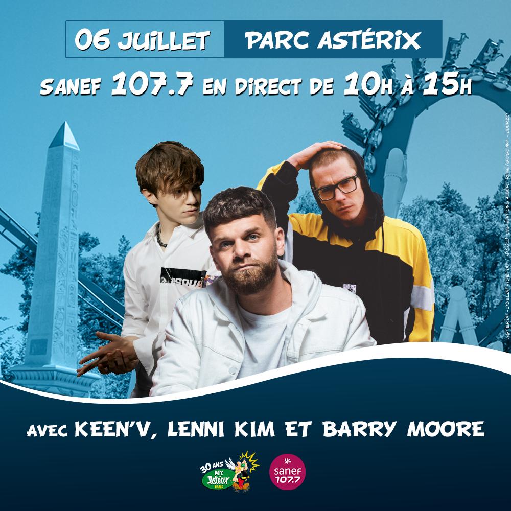 ParcAsterix's tweet photo. Demain, la radio @sanef_1077 sera en direct du Parc Astérix de 10h à 15h avec @KeenvOfficiel @LenniKim et @barrymooremusic ! 😊 https://t.co/RgQrMVISvE