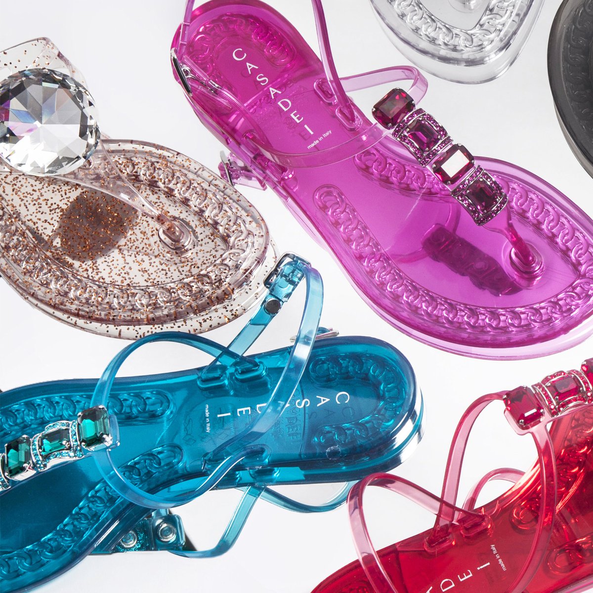 casadei jelly flip flops