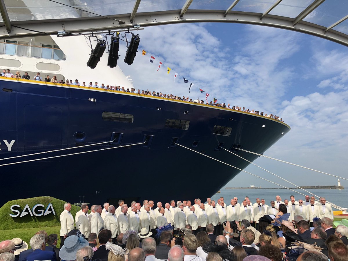 cruisetraveluk's tweet photo. The wonderful Morriston Orpheus Choir performing at the naming ceremony of @SagaHolidaysUK  #SpiritOfDiscovery https://t.co/RWCgCdGqQr