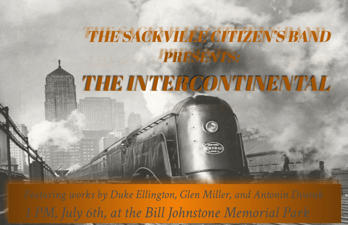 Grab a picnic lunch at the market tomorrow and catch the <a href="/SackvilleBand/">Sackville Cit Band</a> at 1pm on the bandstand, performing a selection of railway-themed pieces. A fun family concert not to be missed!