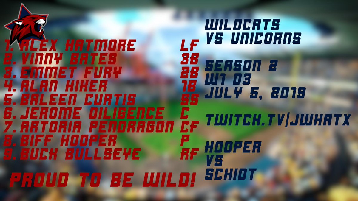 WildcatsSSBL's tweet photo. Your Wildcats lineup today trying to keep the wins coming against the @UnicornsSSBL. Let's go 'cats! https://t.co/aNbvJUFKtH