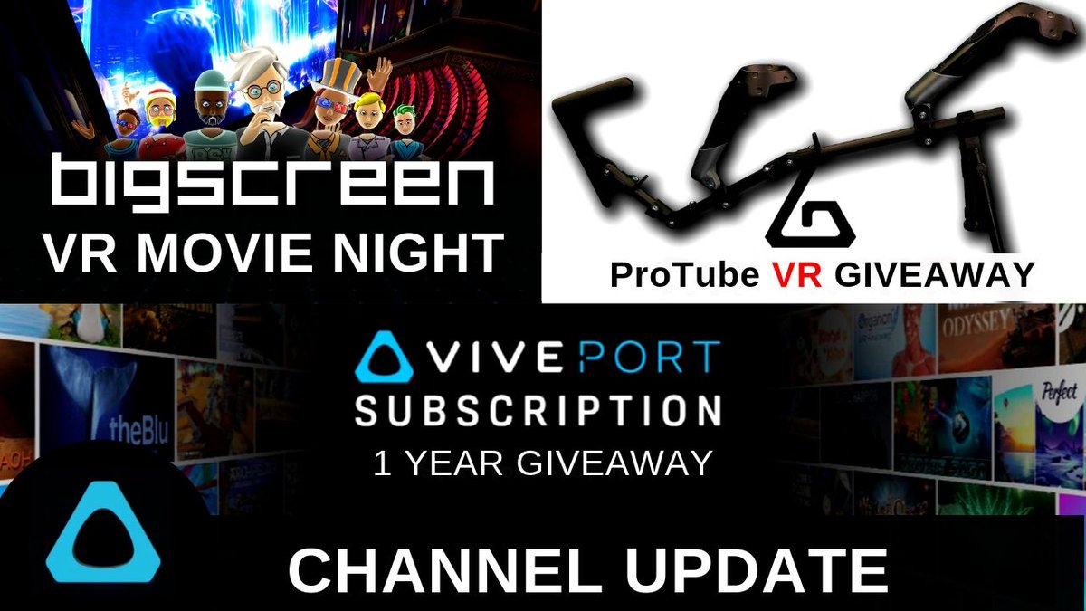 Hi everyone.  I currently have multiple giveaways and a lot going on with my YouTube channel. Come check out my brief channel update video here - youtube.com/watch?v=iozuy6… and find out how you can win 1 year of #viveportinfinity or a #ProTubeVR #VR #VirtualReality #gaming #giveaway