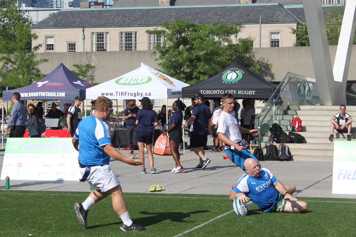 It’s try time all over @npstoronto! Pool play at Rugby in the Square 2019 is in full swing! Come down to the square and check it out! #rugby #rugbytournament #summer #toronto