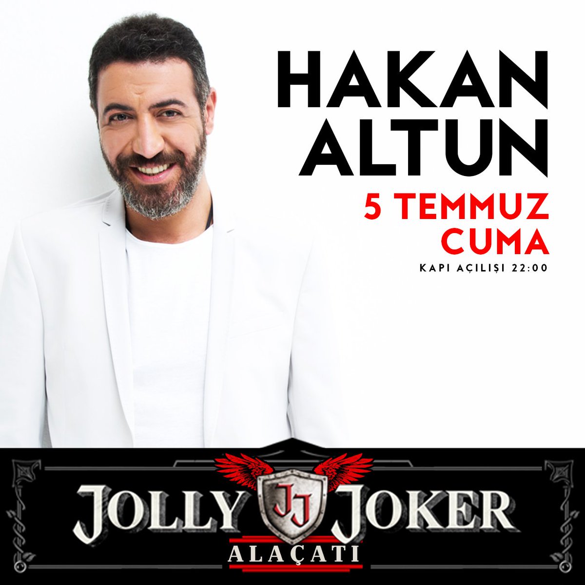 Bu gece <a href="/hakanaltunmusic/">Hakan Altun</a> <a href="/JJAlacati/">Jolly Joker Alaçatı</a> sahnesinde. Kapı açılışı 22:00 Bilgi için: +90 541 354 76 76 &amp; +90 543 354 76 76