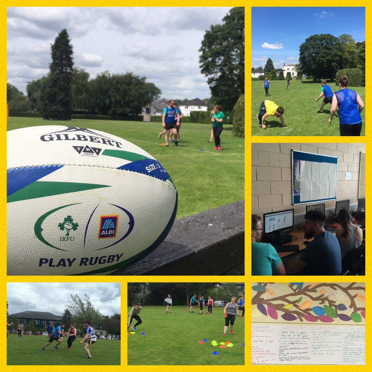 Tremendous week on the @Aldi_Ireland Primary Teacher Training Course, on Teaching FMS in PE through Tag Rugby. Brilliant interaction and idea shared from the teachers on the course. Massive thanks to @Kings_Hospital for hosting us!!#FromTheGroundUp #AldiPlayRugby #Rugby4All