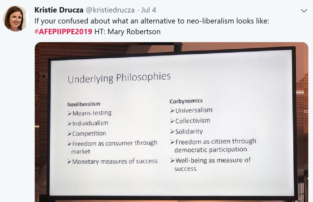 g_m_hodgson's tweet photo. I argue in my book "Is there a future for heterodox  economics?" @Elgar_Economics (Aug) that heterodox econ is over-politicised.

Below is an example from #AFEPIIPPE2019  conference. 
As if #Corbyn was a serious economist! 

https://t.co/hnoqWlXvfP 
@ingridharvold @cacrisalves https://t.co/02rrJRx5ni