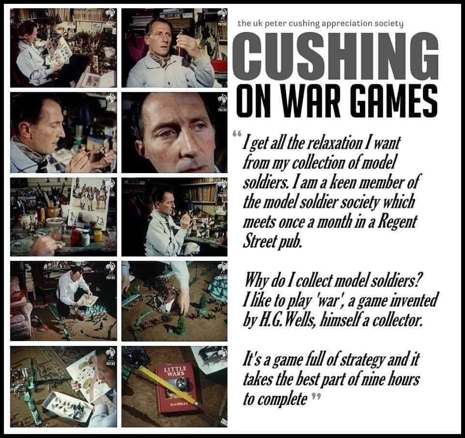 WargamerD's tweet photo. Peter Cushing was a war gaming legend!
#Wargamer #Wargaming #Wargames #Tabletob #Gaming #Miniaturegames #Mini #Miniatures https://t.co/RQKSsLxw9L