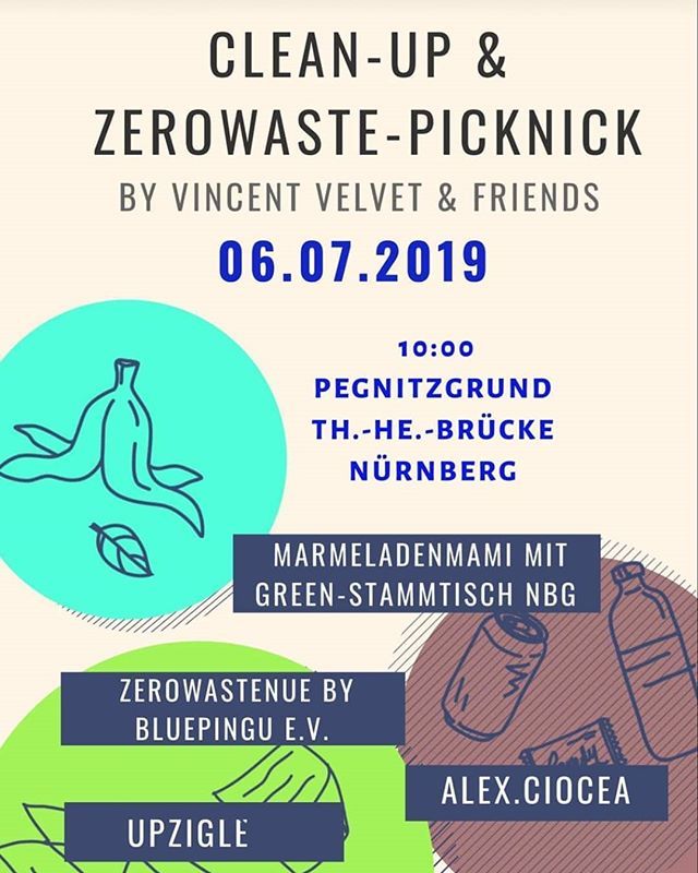 gruenerAlltag's tweet photo. Freu mich schon auf das #cleanup und #zerowastepicknick morgen. Ihr seid alle herzlich eingeladen! Treffpunkt um 10 Uhr unter der Theodor Heuss Brücke in Nürnberg am Pegnitzgrund. Picknick dann ab ca 12 Uhr-14 Uhr auf der von Müll befreiten Wiese :)
#zer… https://t.co/eT4T9WoRQr https://t.co/4ErRX4Vtfs