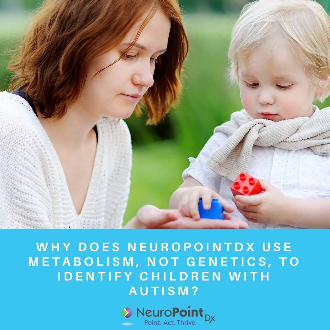 NeuroPointDX's tweet photo. NeuroPointDX uses the science of #metabolomics to identify people w/#autism Metabolomics can make this identification. Through our extensive clinical study, we identified several metabolic signatures linked to #ASD https://t.co/bkiYBHBW28
#autismspectrum #autismtest #OT #PT #ABA https://t.co/4lXEI7Zfo4