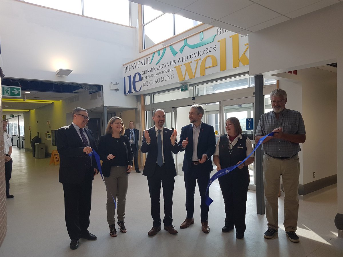 MayorPaterson's tweet photo. Today we celebrated the opening of the expanded #ygk airport! These changes are more than a renovation, it signals where we're headed as a community! This bright, contemporary space truly positions Kingston as smart, leading city! This is just the start of exciting developments! https://t.co/s43up4LbDu