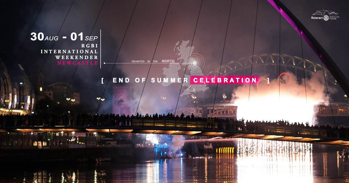 rotaractyneside's tweet photo. Calling all Rotaracters! 

We are hosting the Reunite in the North – RGBI International Summer Weekender  

Fri 30th August – Sun 1st September // Newcastle upon Tyne, UK 

🔗 https://t.co/GAoIdtKxhr https://t.co/k2CFdThJyO