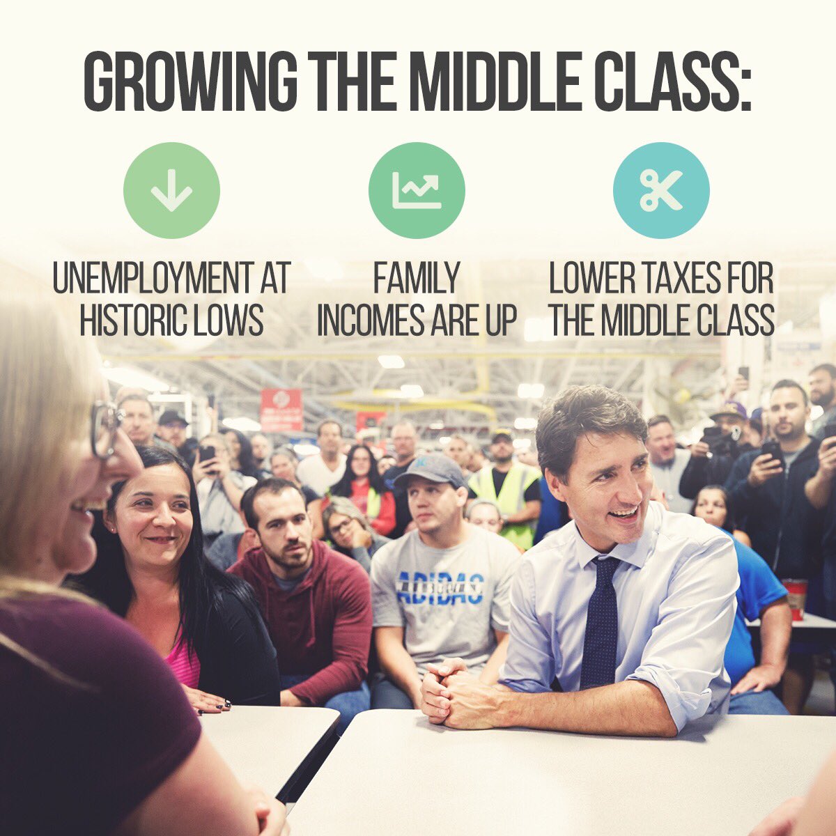 Our government has worked hard to make a real, positive difference for all Canadians. Since 2015, Canadians:

-Have created over one million jobs; 
-Are better off every year thanks to the #CCB; and
-Have a safe and affordable place to live through the National Housing Strategy.