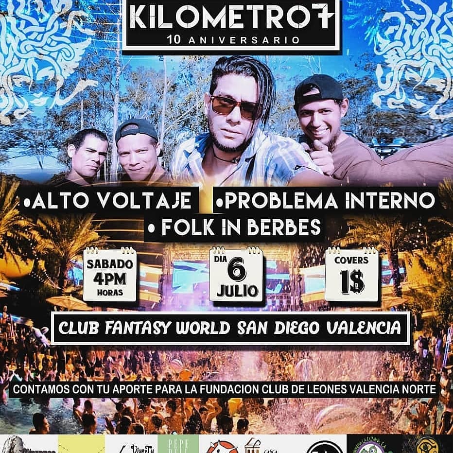 mercurio_pop's tweet photo. Este sábado #06julio en el club Fantasy World, en #SanDiego #Carabobo ,Fiesta Aniversario de @Kilometro7Music ,acompañados de @AV_hardrock , #ProblemaInterno #FolkInBerbes .
#cervezas #piscina #rocknroll #Entrada 1$ y aporte para la fundación Club de Leones Valencia Norte. https://t.co/wLbdUjocEv