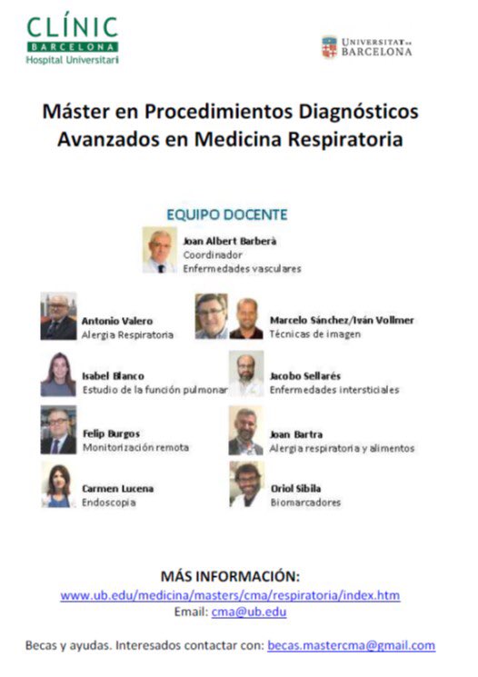 Para todos aquellos que estén interesados, recordar que está abierto el plazo de de prematriculación al Máster de Procedimientos Diagnósticos avanzados, Curso 2019-20. Máster Oficial de la <a href="/UniBarcelona/">Universitat de Barcelona</a>.