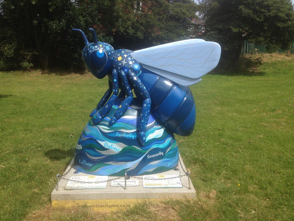 FOPlanthillpark's tweet photo. The work continues. Luna Bee Blackley is Back! 
flower beds inplace ready to be planted, still more work to do around the bee including a flower bed and path also 220 plants to plant before wednesday :)  #inbloom #beeinthecity https://t.co/ZkF6crhaPg