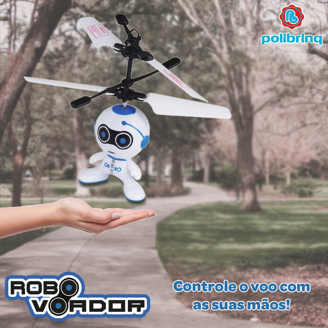 Polibrinq1's tweet image. O Robô Voador é mais um lançamento da Polibrinq!
Faça movimentos com as mãos que ele voa!
Guie o Robô com a palma da sua mão!
É muuuuuita diversão!

#brinquedos #brincar #robovoador #polibrinq #brincando #kids #playtime #drones #drone #robo