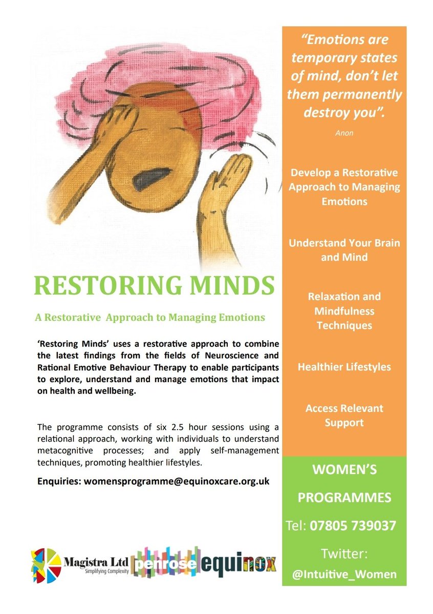 Intuitive_Women's tweet photo. Our Intuition & Restoring Minds programmes for women are running this month in Brighton. Spaces still available so please refer or contact 4 info.
Supporting female offenders/vulnerable women at risk of offending
#HappyFriday #intuitive_women #restoritivepractice #supportingwomen https://t.co/7hZAvMY2LD