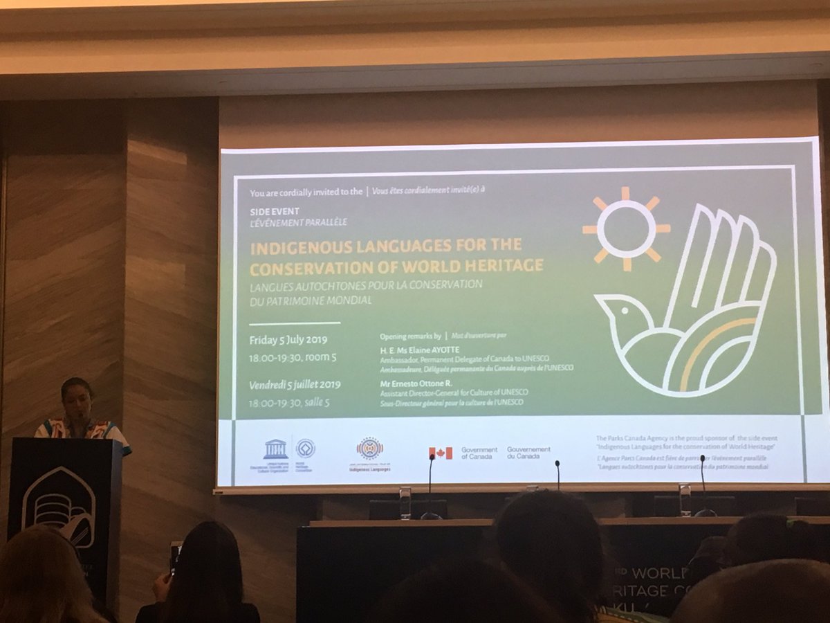 icomosSDG2030's tweet photo. Land, #language, stories... at #IIPFWH side event, #indigenous people’s heritage.. #WorldHeritage #wh43com #baku https://t.co/zOUbnPM7Sz