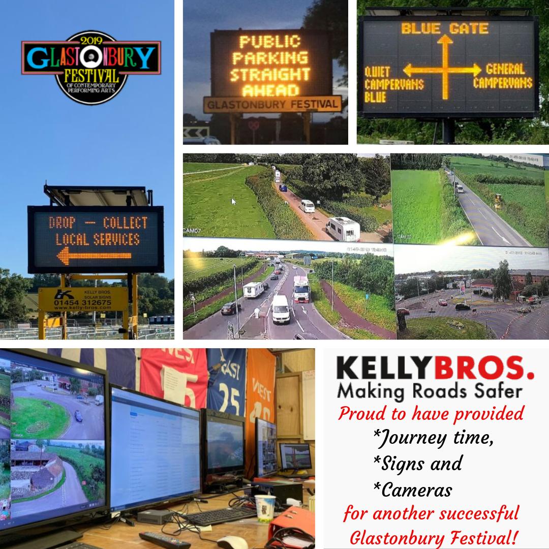 KellyBrosGroup's tweet photo. So proud of our team at Glastonbury Festival - Fantastic job in helping the Off Site crew to keep traffic moving.. #KellyBros #MakingRoadsSafer #VMS #EventWork #EventTraffic #JourneyTimeInformation #CCTV #SolarSign #EnvironmentalFreindly #GlastonburyFestival2019 https://t.co/ZPYE3DHnMy