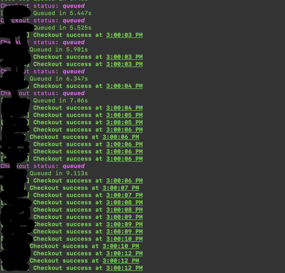 first week running slots on cli, I accidentally left some profiles commented out, but 100% of tasks that ran checked out, need more profiles 😴