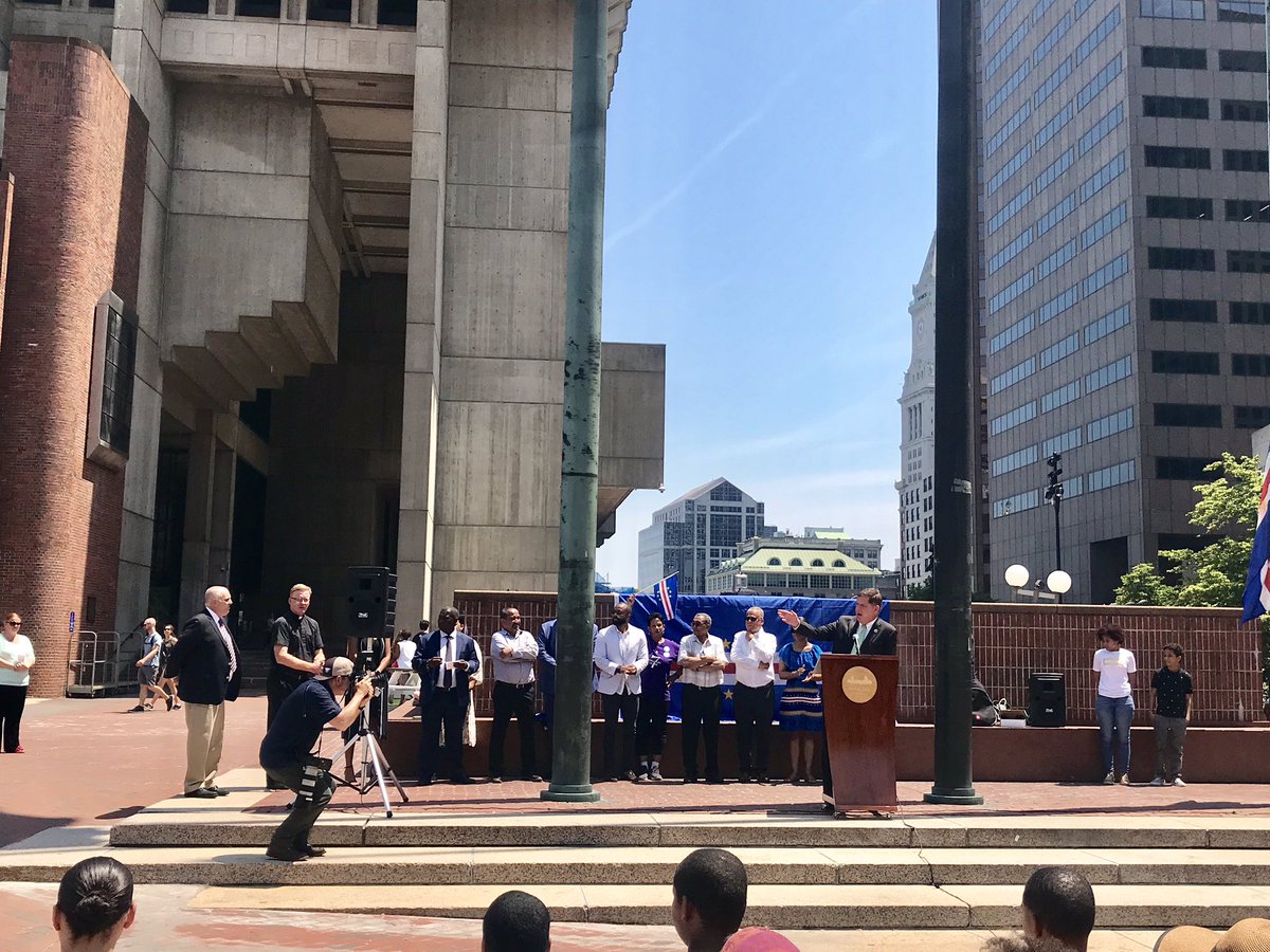 Boston has the largest Cape Verdean population in the United States. Proud to join our Mayor <a href="/marty_walsh/">Mayor Marty Walsh</a> as the city raises the Cape Verdean flag!