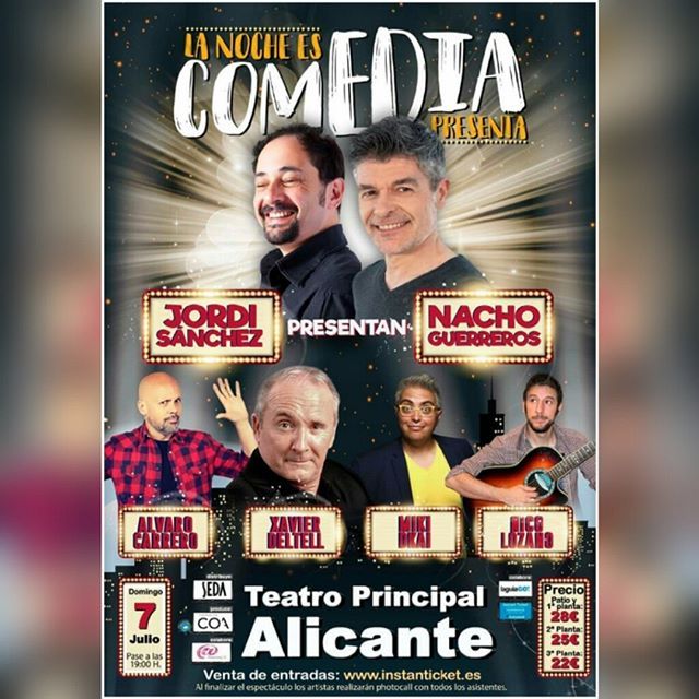 AlicanteDirecto's tweet photo. Mucha atención porque Jordi Sánchez y Nacho Guerreros nos presentan "La noche es Comedia" con cuatro cómicos espectaculares. Las risas están aseguradas!. Consigue tu entrada en: https://t.co/xg20Ld4W3w

#AlicanteDirecto #Alicante #Alacant #Fiestas #Eventos #CostaBlanca #Comunit… https://t.co/1SqWSK7AeS