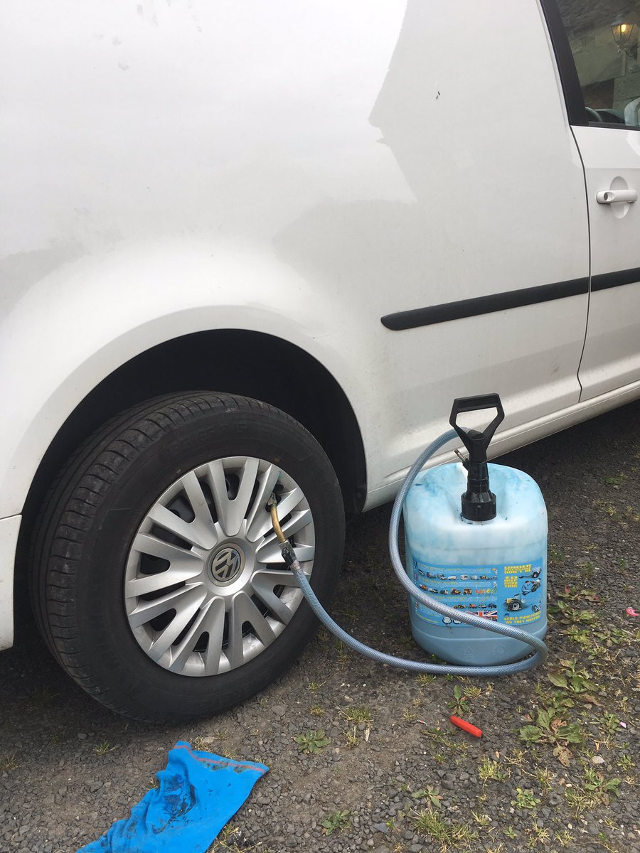 Returning customer having his new van tyres protected with PunctureSafe Puncture Prevention #Puncturesafe #vwcaddy #morpeth