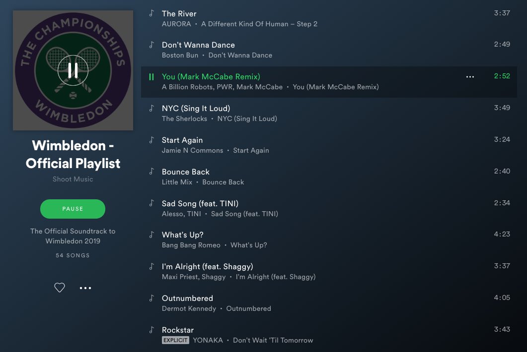 we_are_pwr's tweet photo. Yes @Wimbledon! ‘You’ has been included in Wimbledon’s official @Spotify playlist. 🎾

You can take a listen here 🎧: https://t.co/tJeGbY1AJZ https://t.co/l9QVg5jxHP