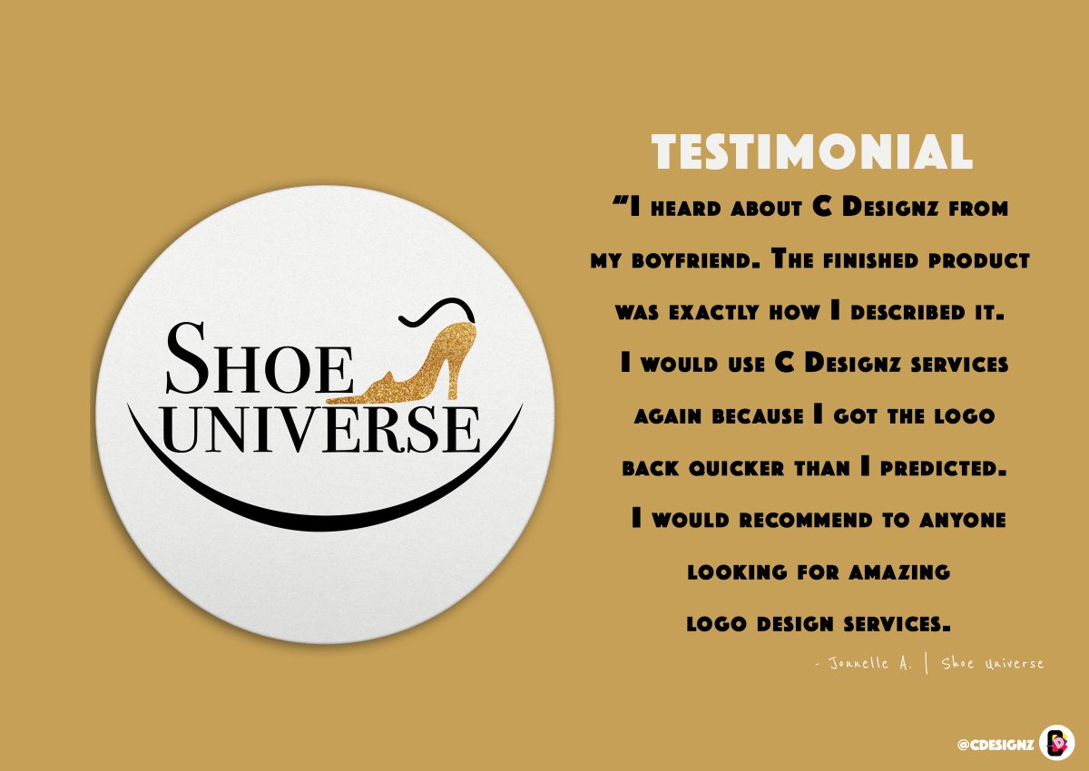 cdesignz13's tweet photo. Shoe Universe | Testimonial | 👠
•
•
•
•
#graphicdesign #branding #graphic #graphics #graphicdesigner #logotype #designer #brand #marketing #brandidentity #creative #vector #socialmedia #logo #artwork #jamaica #illustrator #masterpiece #believe #peace #energy #happyfriday https://t.co/2Ta1Zv57cA