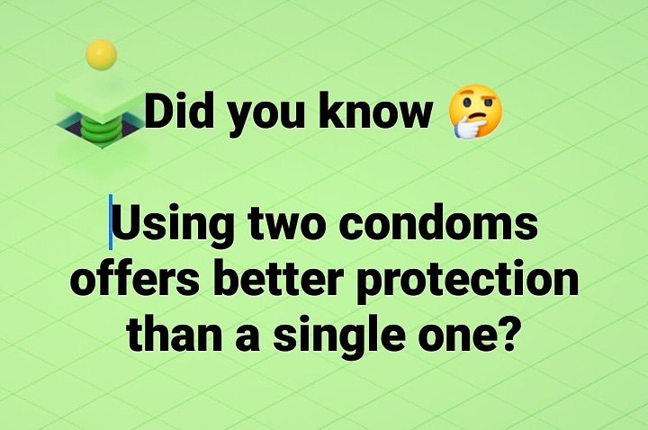 FireCondoms's tweet photo. Though "double-bagging" might seem to make sense, in fact, this practice may actually make condoms less effective. When two condoms are used together, more friction can occur between them; this makes it more likely that one or both of the condoms can tear. #showheryourmoves https://t.co/QeyiB49Zom