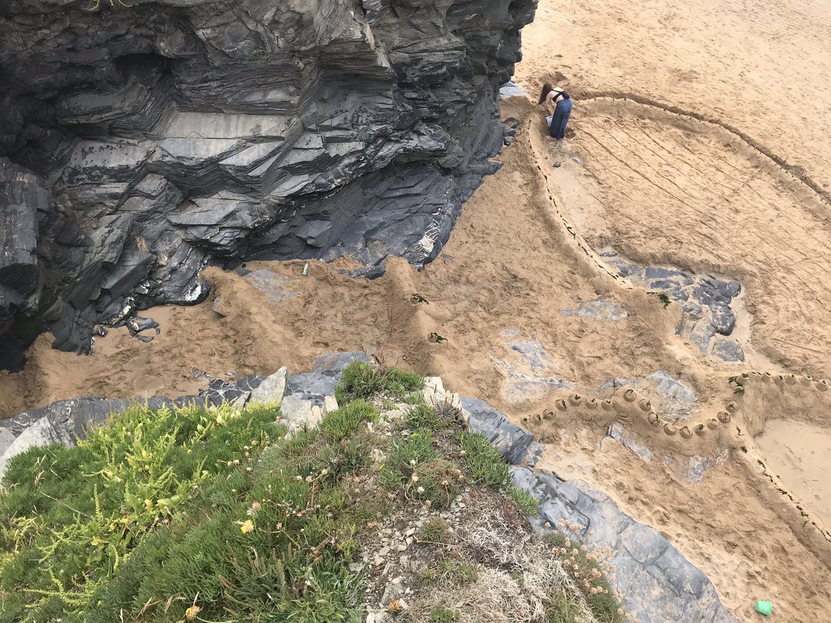 Look on our works, ye mighty, & despair! In our many long years of making  #sandcastles at  #Trevone, this is surely our masterpiece.Now we just wait for the sea...