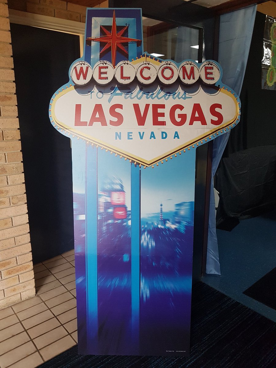 SJCJuniorSchool's tweet photo. All set up and ready for our Year 6s to arrive! Looking forward to dancing the night away at our very own Las Vegas venue. #studentsthrive https://t.co/zIunMwGbSb