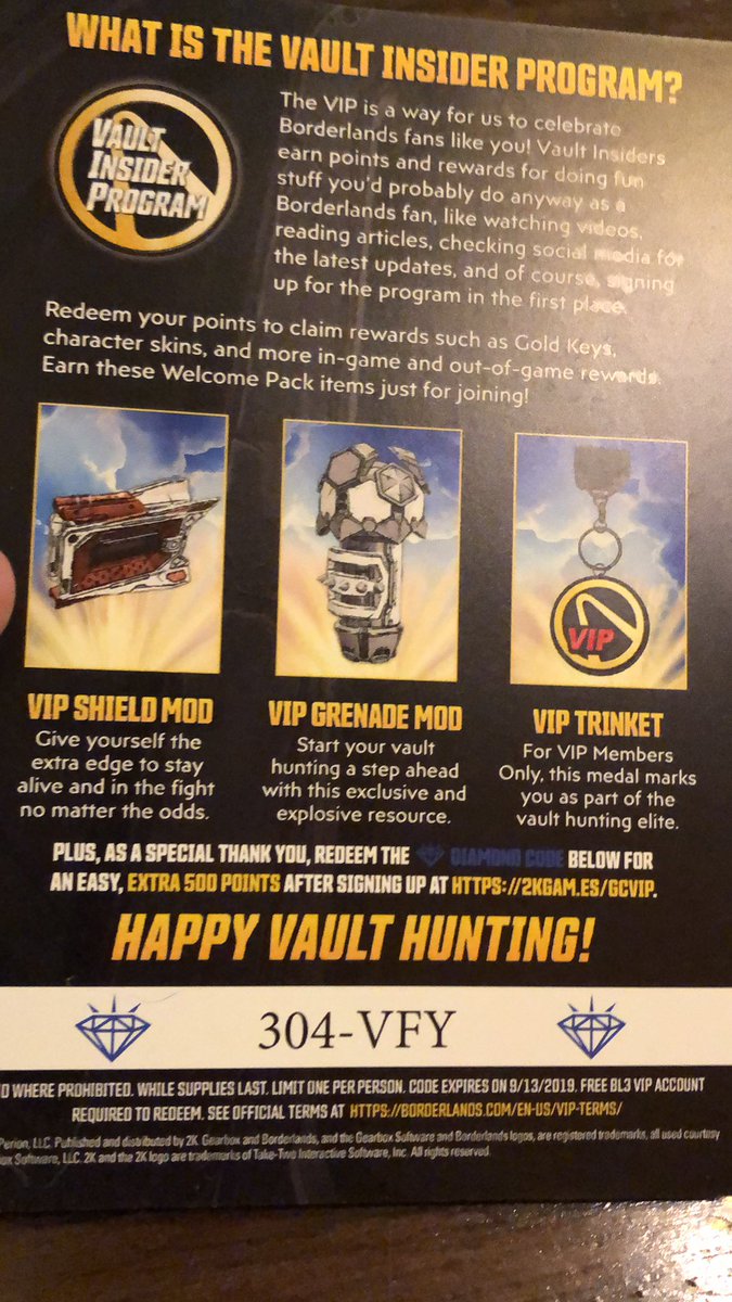 Ki11er Six Final Code Borderlands Vip Others On My Instagram T Co Adadyggeql