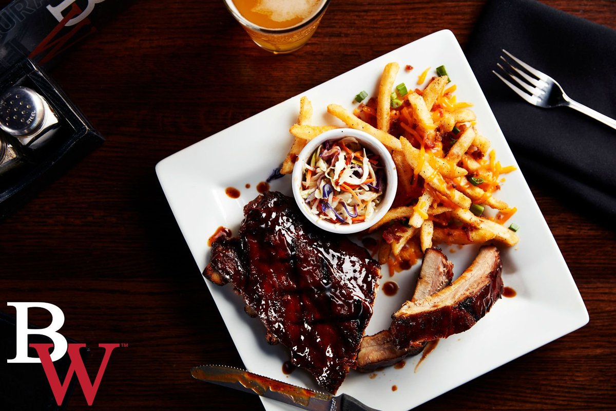 Want your fill of BBQ this weekend? Our ribs are slow roasted and smothered in our famous BW Honey Whiskey BBQ sauce. #BWribs #letsgetmessy