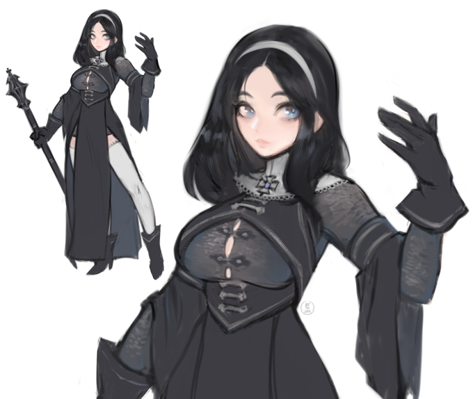 Death Cleric version of D&amp;D "Lichy", plus bonus lewd edit cos you know I just had to do it. 