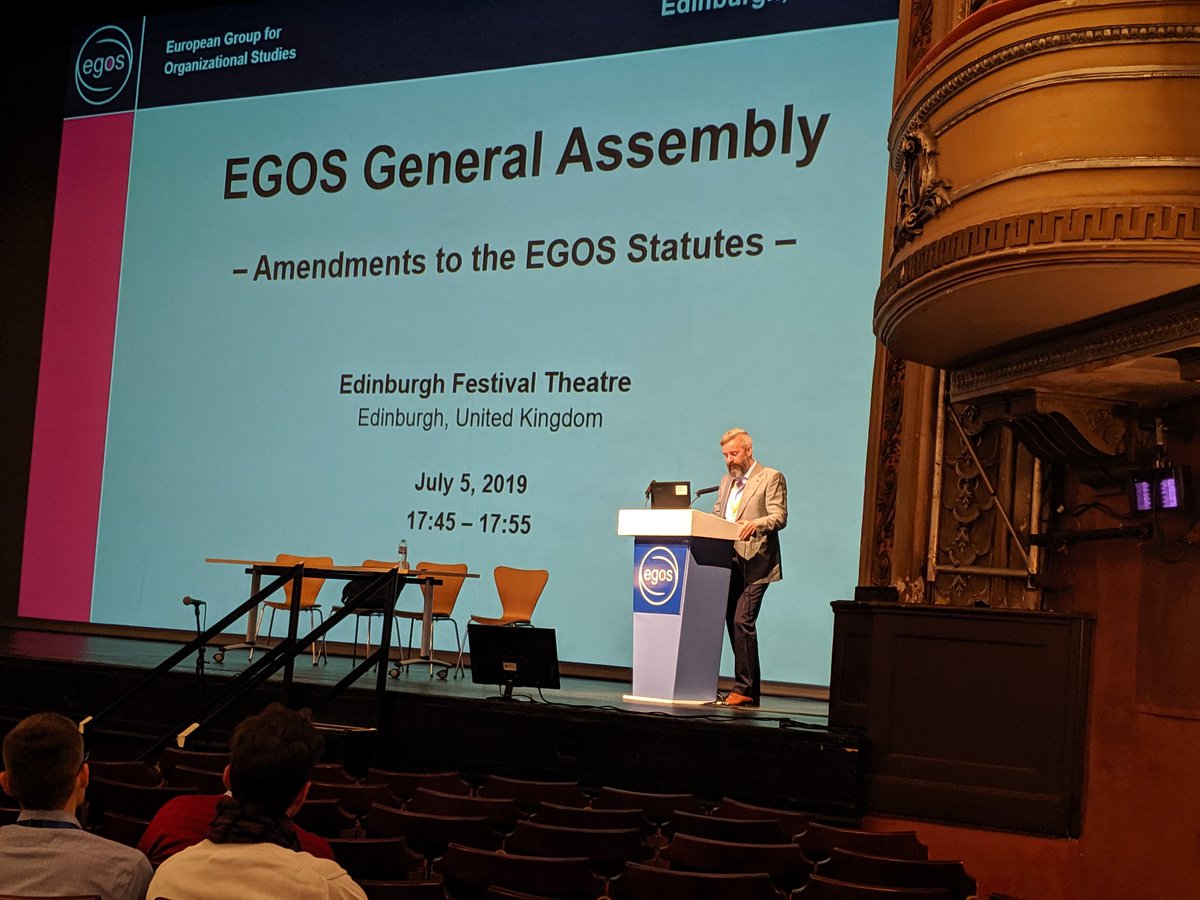 Attending EGOS general assembly. #EGOS2019