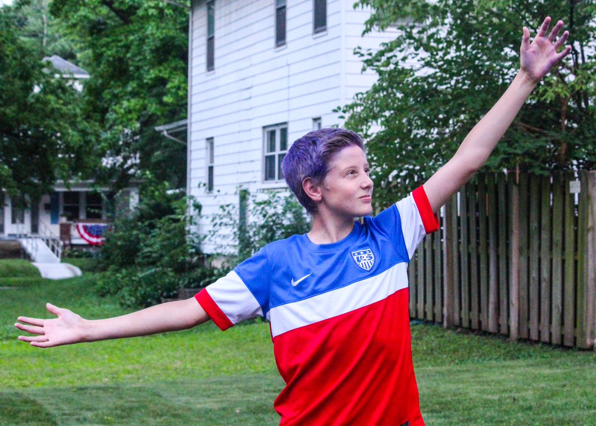 When your little brother asks to dye his hair like <a href="/mPinoe/">Megan Rapinoe</a> for #FourthofJuly, you go big or you go home.

Donny went BIG. Happy birthday, Pinoe!

#USWNT 🇺🇸