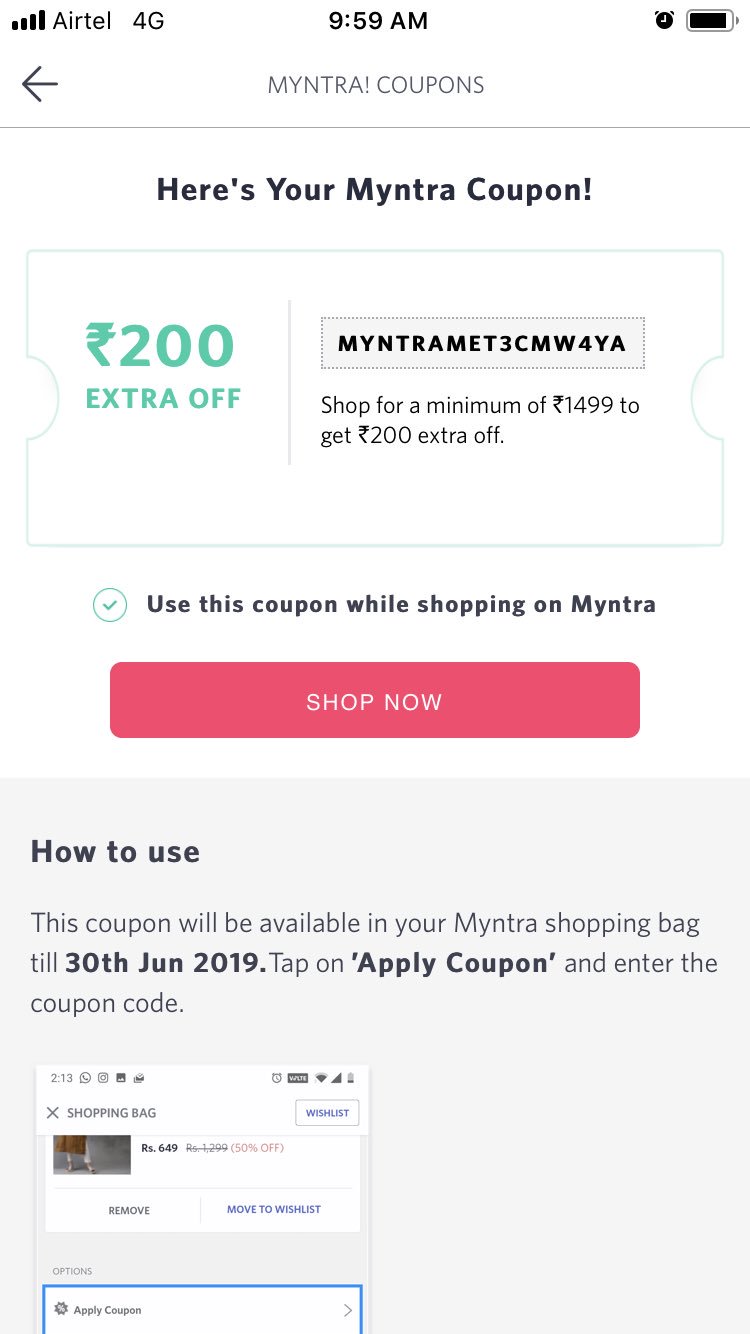 Myntra new coupon code sale
