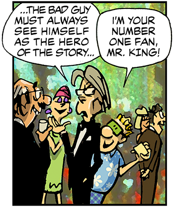 Cthoons's tweet photo. From our comic strip 'Fjoldsen', about a Norwegian immigrant who makes low budget horror movies. Please like and retweet. #comics #HPLovecraft #StephenKing #LovecraftCountry #horror #cthoons https://t.co/VWxcx6cCWh https://t.co/rTFLn0y03a