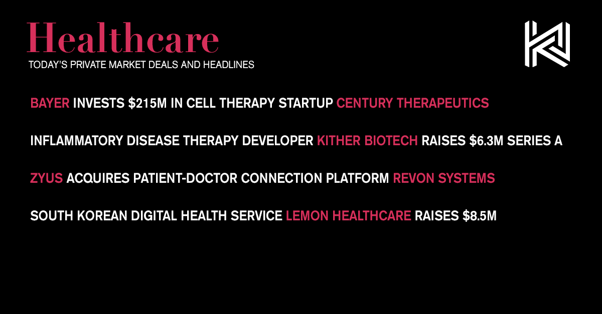 thekarmaimpact's tweet photo. Today's #Healthcare news featuring @BayerUS + Century #Therapeutics + #Kither #BioTech + @ZyusApp + @RevonSystems and @LemonHealth 💊 Activate your Karma #FreeTrial today → https://t.co/4ouIuRk2Cx https://t.co/omBad3XRMZ