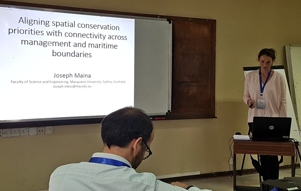 aboudjumbe's tweet image. .@steph_dagata @Macquarie_Uni provided an interesting collection of ongoing scientific studies on biodiversity connectivity &amp;amp; climate impacts along #ABNJ #BBNJ Marine Spatial Conservation alignment at  WIO Ocean Governance session of @wiomsa @NCSecretariat #WIOMSASYMPOSIUM2019