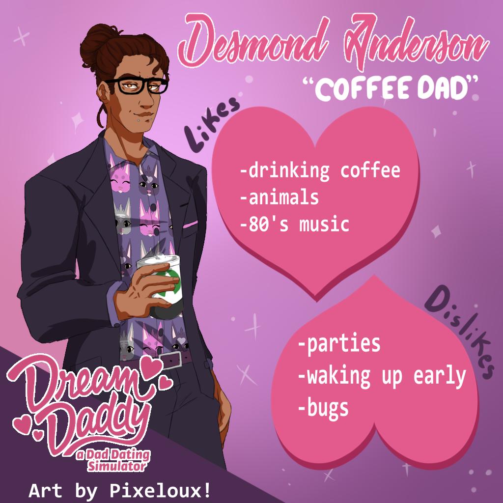pixeloux's tweet photo. Adivinad quién ha dibujado a su #dadsona porque ha comenzado #dreamdaddy de nuevo y no se ha resistido?? os presento a Desmond, tiene una serpiente y no puede sobrevivir sin café
#ddadds #myart #oc @ApoyaAlArtista @ConoceArtistas @TheArtistHelp @ArteDifusion @ArtePorDoquier_ https://t.co/1nyYzCnIEU