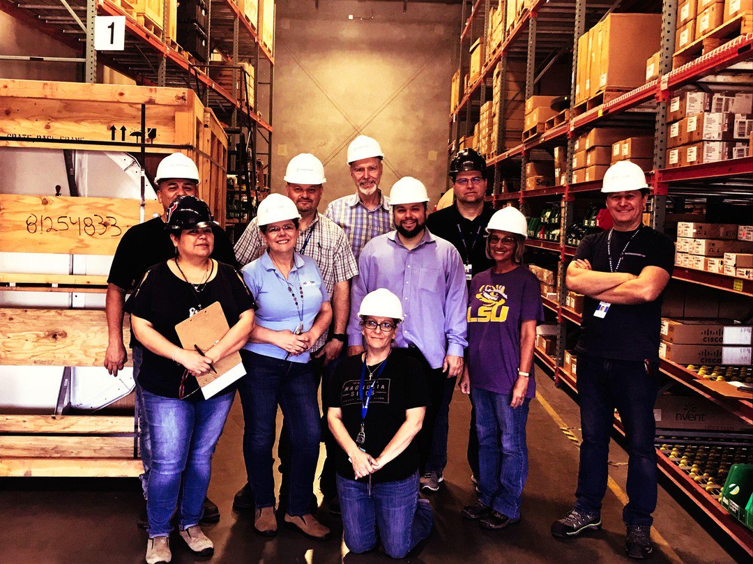 SpeedcastGlobal's tweet photo. The "T" in our core C.A.S.T values stands for "Team Spirit." Here's a great snapshot of our Houston #Speedcast Physical Inventory team--ready for the count! #SpeedcastOneTeamOneDream https://t.co/rAkRNs8l0r