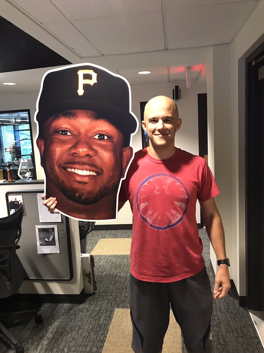 ChrisMuellerPGH's tweet photo. Guess what? The PM Team is traveling up to Cleveland for the Home Run Derby on Monday. We’re broadcasting live from @FatHeadsBeer in Middleburg Heights, and thanks to Printscape, we’ve got a bunch of these giant Josh Bell heads to give out. Take a little road trip and see us, eh? https://t.co/nZuJZpXWvi